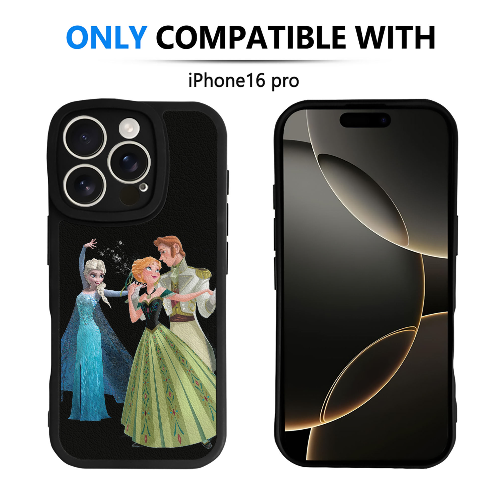 （画像用） アナと雪の女王 アンナ エルサ Frozen Anna Elsa 【iPhone 16シリーズ対応】シリコンスマホケース（レザー調） 材質：シリコン